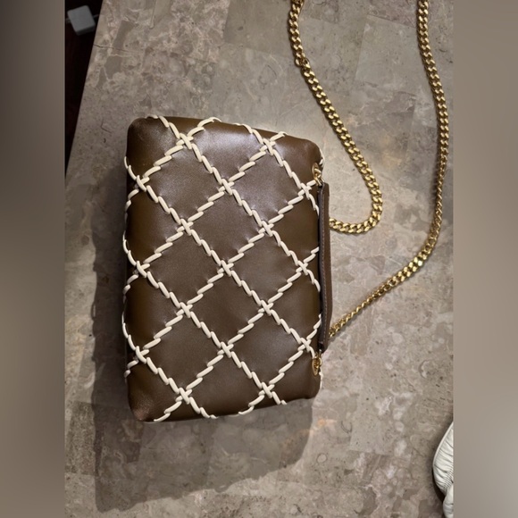 Tory Burch Brown and Cream Quilted Shoulder Bag - Picture 11 of 14